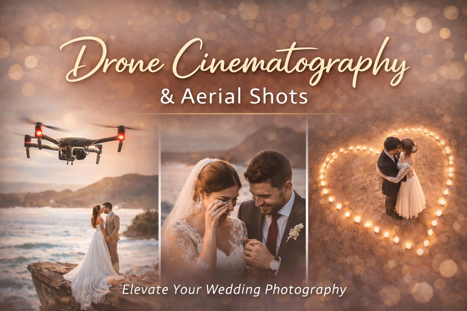 Future trends in wedding photography banner featuring cinematic shots and modern styles by Bright Luxe Salon &amp; Studio in Mohindergarh.